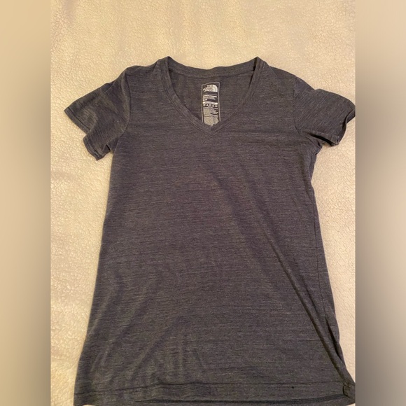The North Face Tops - The North Face Woman’s size small V neck T-shirt.  Dark gray.